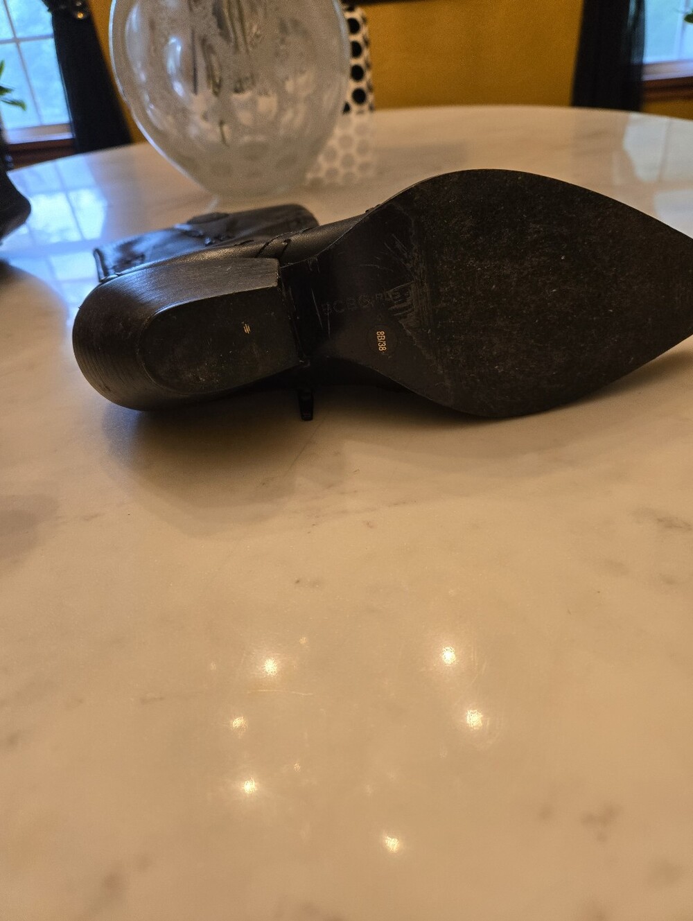 BCBGirls Black Leather  Boots with Side Zip - Picture 11 of 12